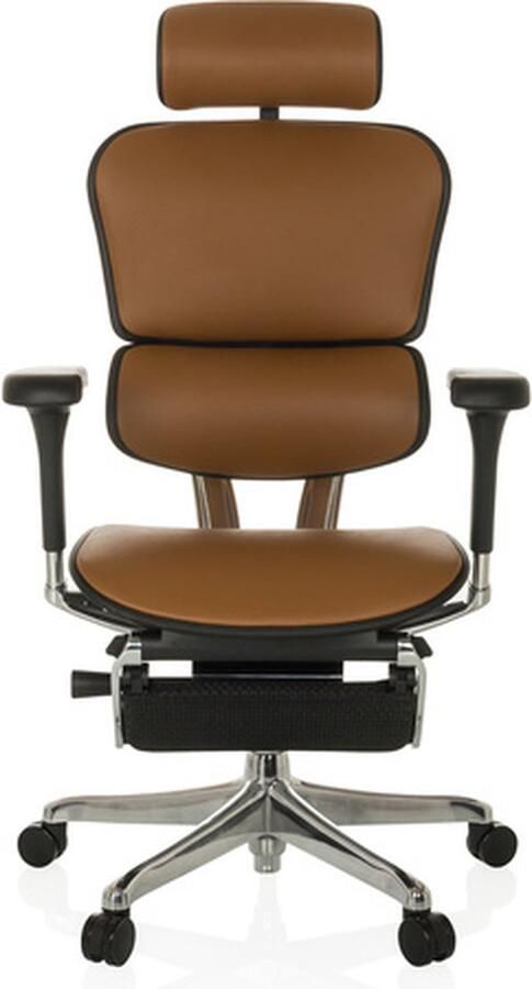 Hjh office ERGOHUMAN PLUS LEGPRO GEN2 Leder Luxe directiestoel Koffiebruin