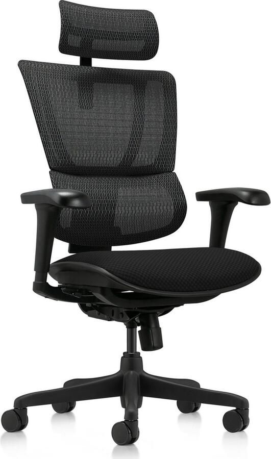 Hjh office ERGOHUMAN SLIM ECO F GEN2 Mesh Stof Luxe directiestoel Zwart