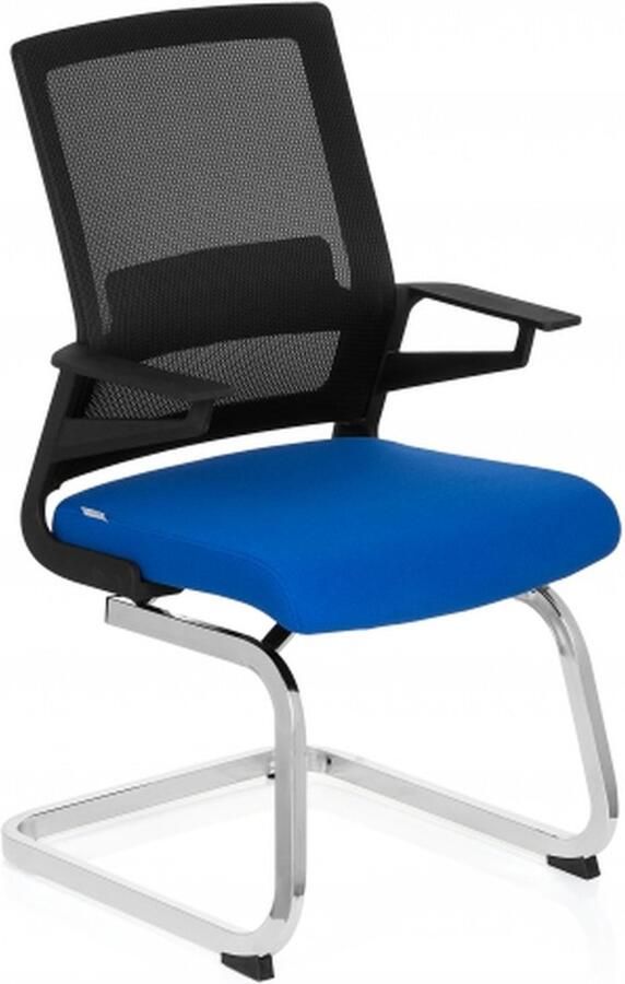 Hjh office Vergaderstoel Met Armleuning Stof Zwart Blauw Inventor V