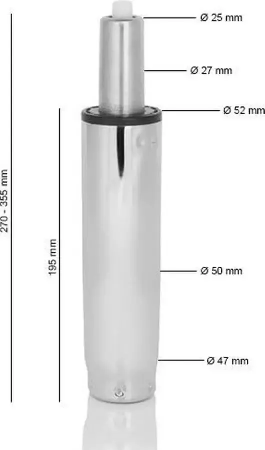 Hjh office Losse gasveer maat M chroom 27 35 5 cm