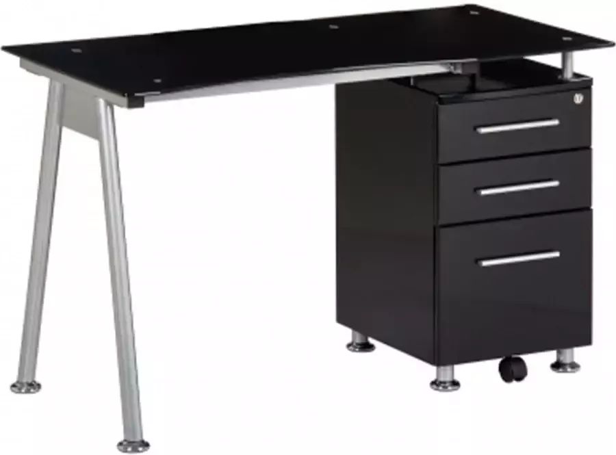 Hjh office NERO 120x60 Bureau Zwart Aluminium