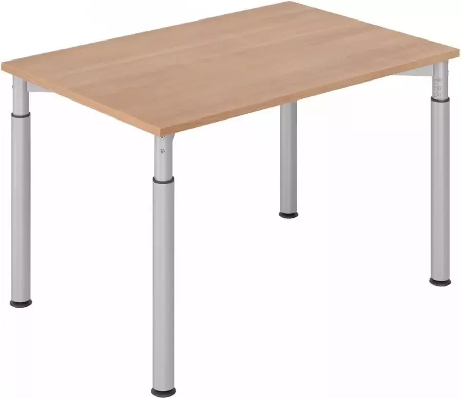 Hjh OFFICE PRO YAMA 12 S Bureau 120x80 Tafelhoogte I In hoogte verstelbaar Essen-Eik Zilver - Foto 4
