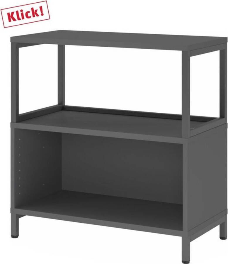 Hjh OFFICE PRO FlexWall 2 OH kast + lijst met sokkelframe Grafiet