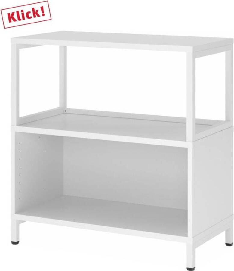 Hjh OFFICE PRO FlexWall 2 OH kast + lijst met sokkelframe Wit