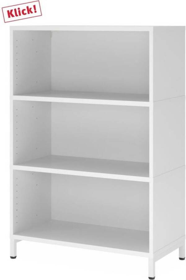 Hjh OFFICE PRO FlexWall 3 OH 3x kast met sokkelframe Wit