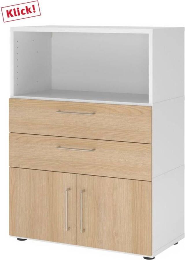 Hjh OFFICE PRO FlexWall 3 OH deuren + laden + kast met verstelbare poten Wit Eiken