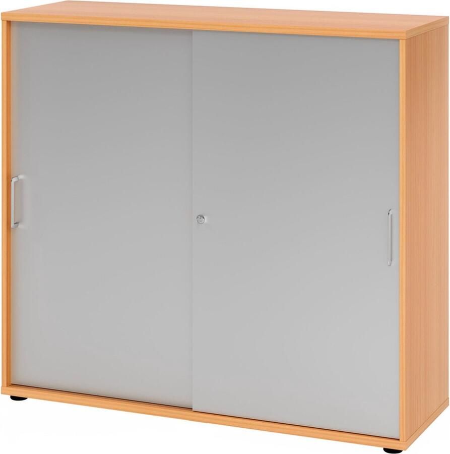 Hjh OFFICE PRO BETA 1753S Hoogte van de map 3 OH Schuifwandkast Wit Esdoorn Metalen handgreep - Foto 4