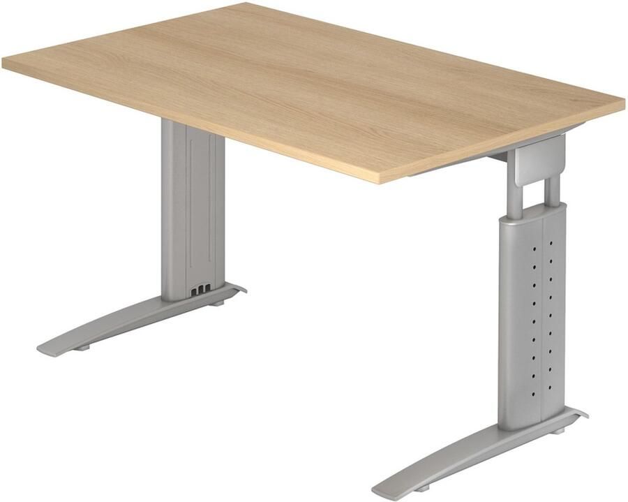 Hjh OFFICE PRO UNDA 12 S Bureau 120x80 Tafelhoogte I In hoogte verstelbaar Essen-Eik Zilver - Foto 2