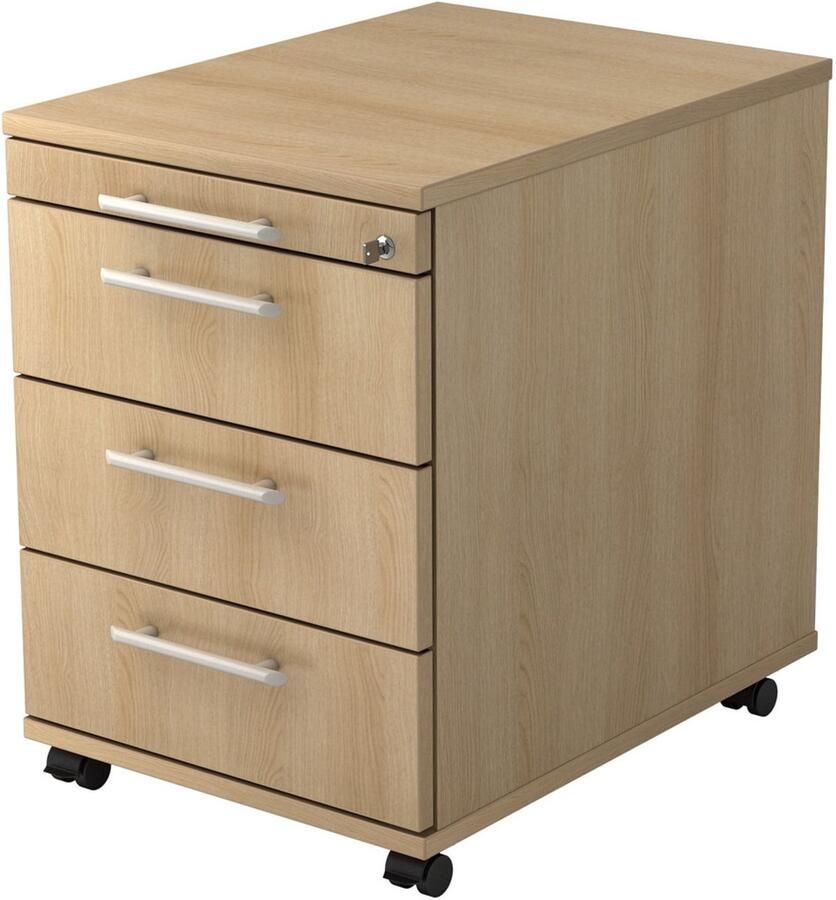 Hjh OFFICE PRO Ladeblok 3 Lades Verrijdbaar Beuken 42 8 x 58 x 59 cm Signa Ac30 RE