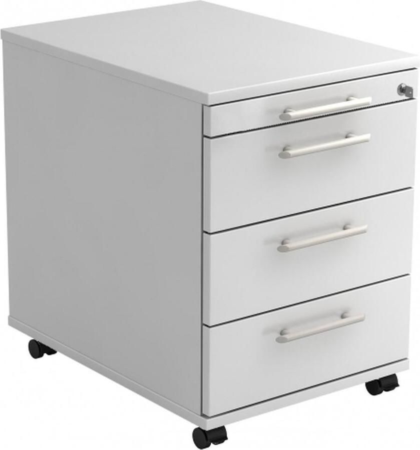 Hjh OFFICE PRO Ladeblok 3 Lades Verrijdbaar Wit 42 8 x 58 x 59 cm Signa Ac30 RE