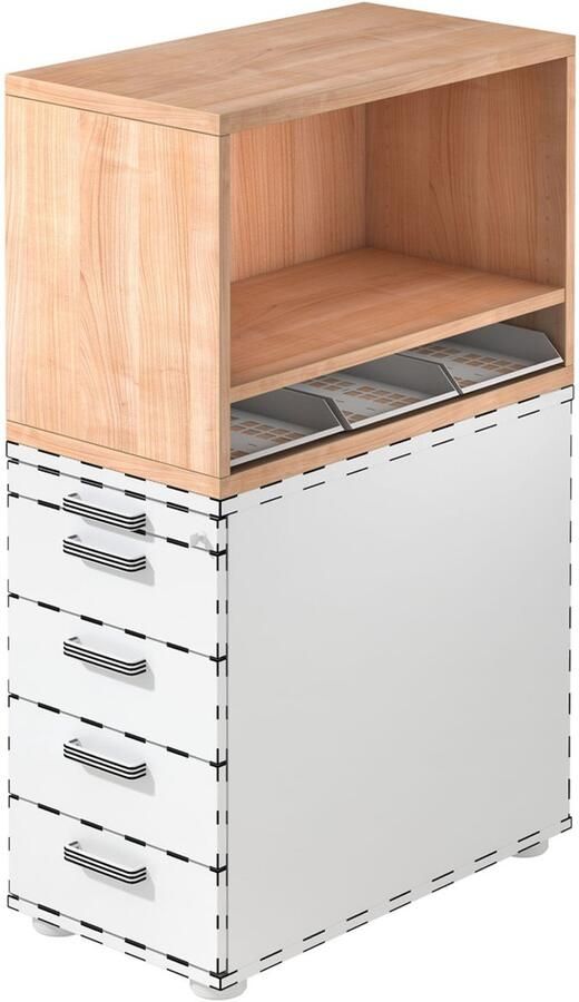 Hjh OFFICE PRO Ladeblok Walnoot 42 8 x 80 0 x 53 0 cm Signa Sca1