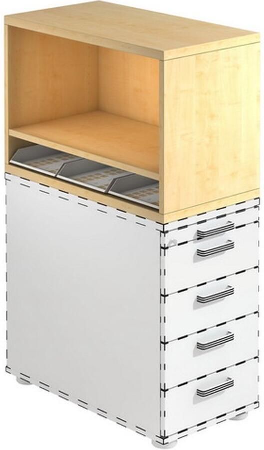 Hjh OFFICE PRO Ladeblok Esdoorn 42 8 x 80 0 x 53 0 cm Signa Sca1 - Foto 2