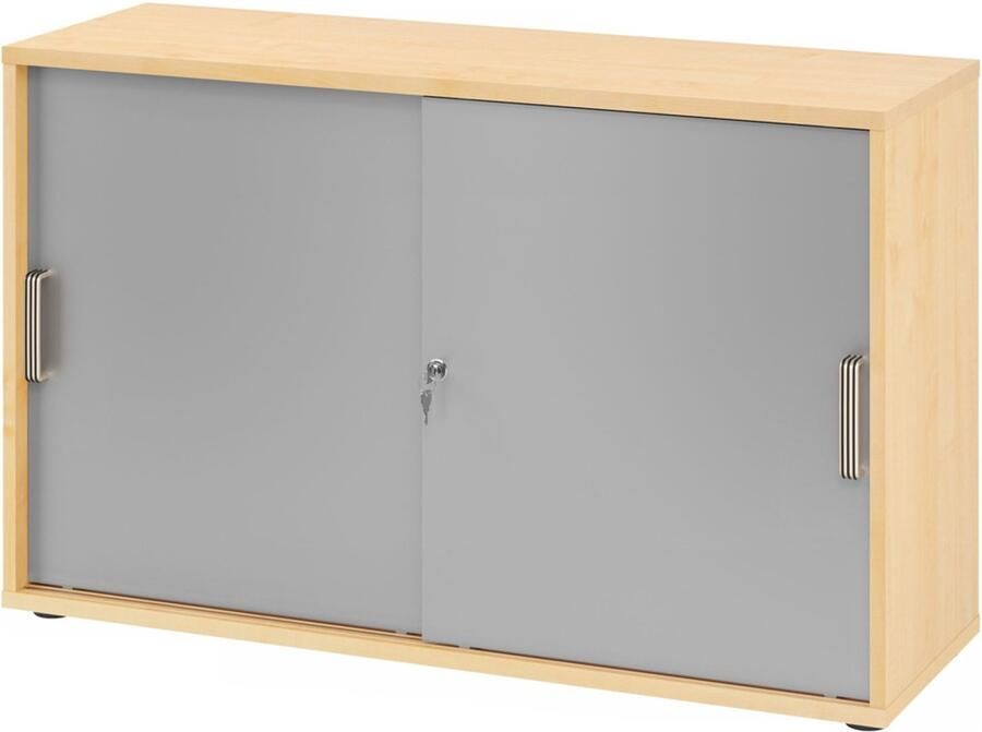 Hjh OFFICE PRO Schuifdeurkast Esdoorn Zilver 120 x 40 x 74 8 cm Beta 1752S - Foto 7