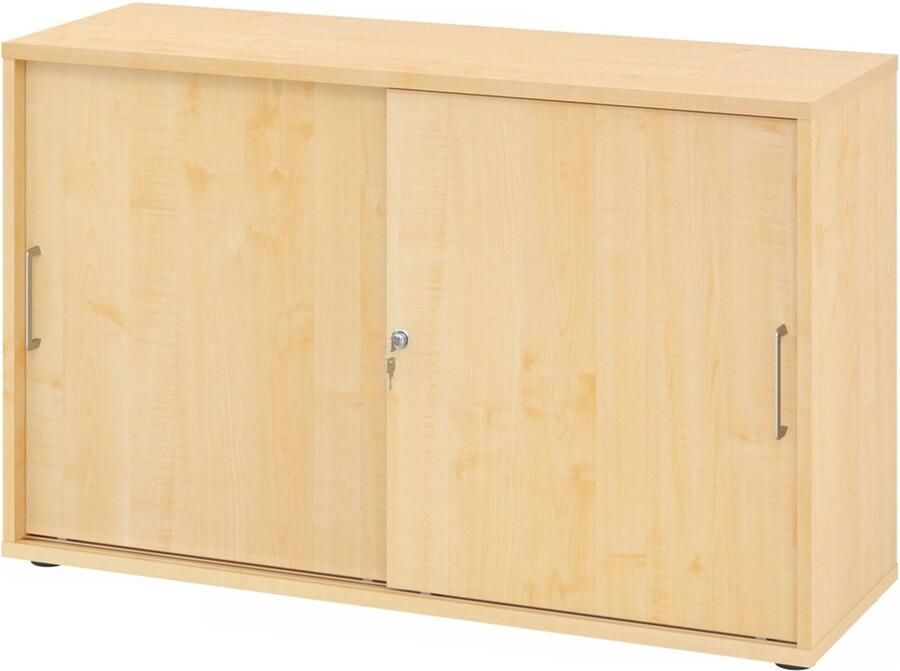 Hjh OFFICE PRO Schuifdeurkast Esdoorn Zilver 120 x 40 x 74 8 cm Beta 1752S - Foto 7