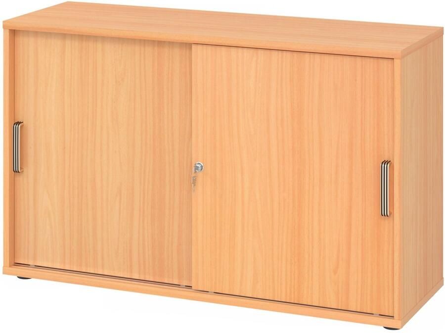 Hjh OFFICE PRO Schuifdeurkast Beuken 120 x 40 x 74 8 cm Beta 1752S