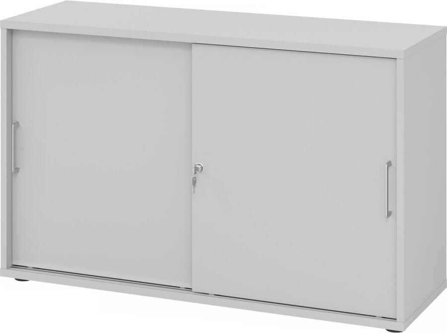 Hjh OFFICE PRO Schuifdeurkast Esdoorn Zilver 120 x 40 x 74 8 cm Beta 1752S - Foto 6