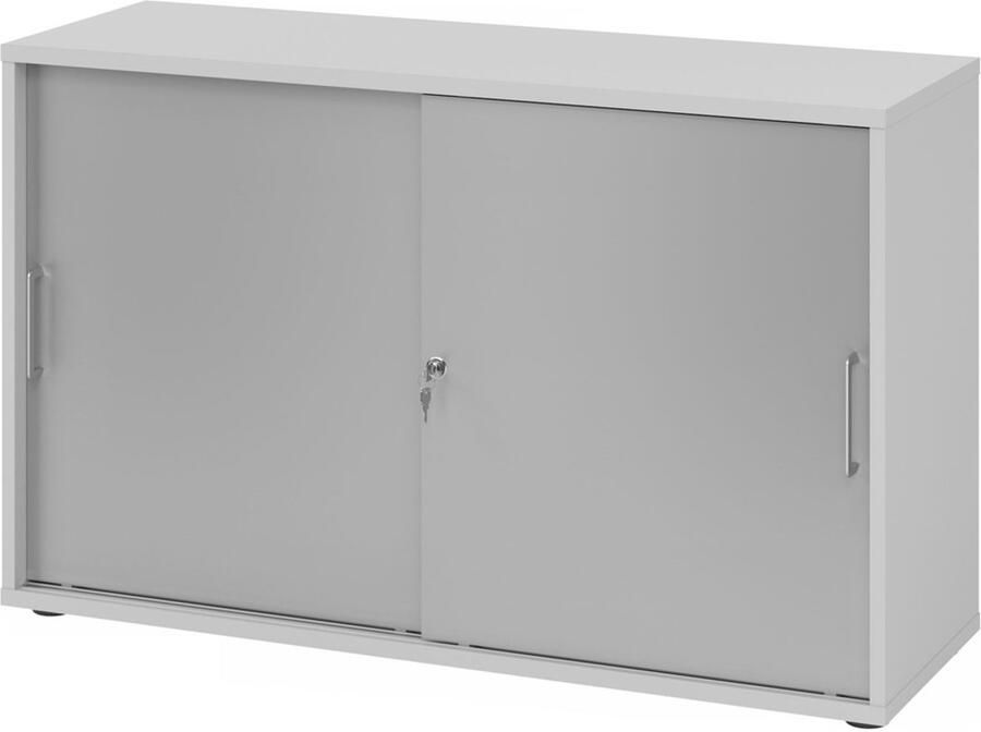 Hjh OFFICE PRO Schuifdeurkast Esdoorn Zilver 120 x 40 x 74 8 cm Beta 1752S - Foto 6