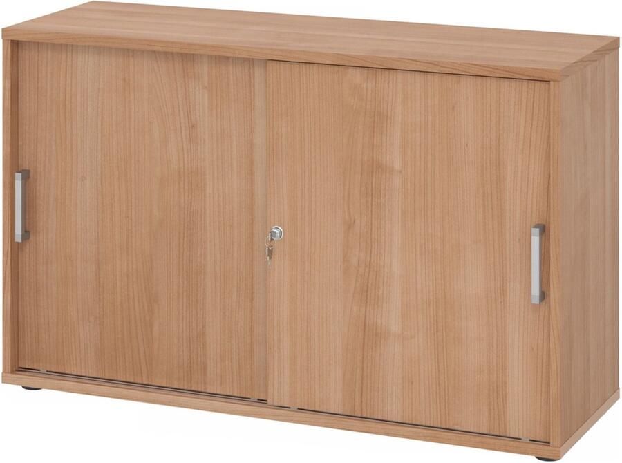 Hjh OFFICE PRO Schuifdeurkast Walnoot 120 x 40 x 74 8 cm Beta 1752S