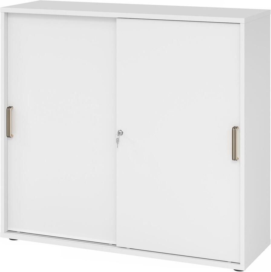Hjh OFFICE PRO Schuifdeurkast Wit 120 x 40 x 110 cm Beta 1753S