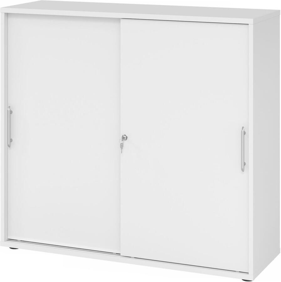 Hjh OFFICE PRO Schuifdeurkast Wit 120 x 40 x 110 cm Beta 1753S