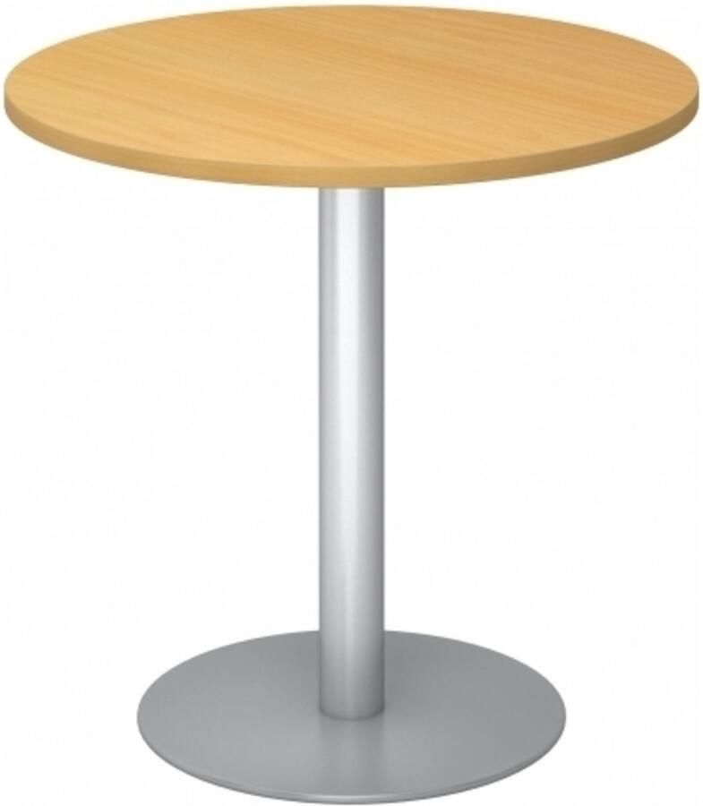 Hjh OFFICE PRO Vergadertafel Beuken Zilver ├ÿ 80 x 74 5 cm Bistro F80R S
