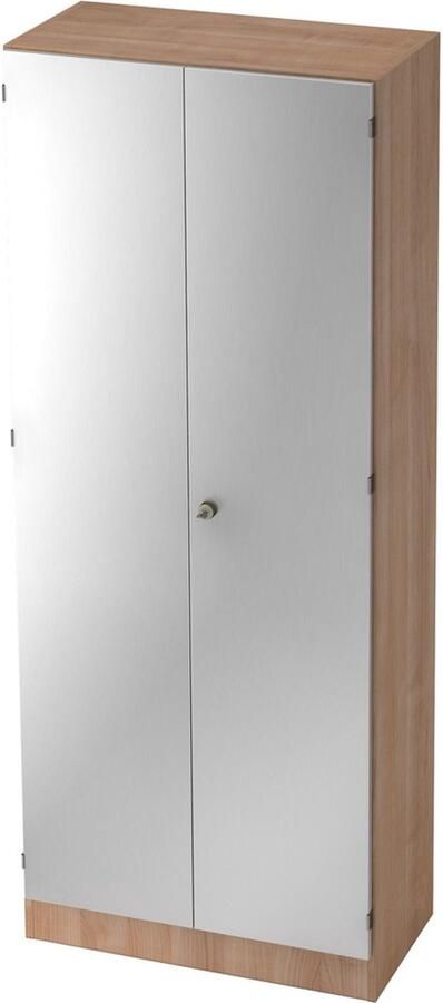 Hjh OFFICE PRO Wandkast Walnoot Zilver 80 x 42 x 200 4 cm Signa K 6100 SG