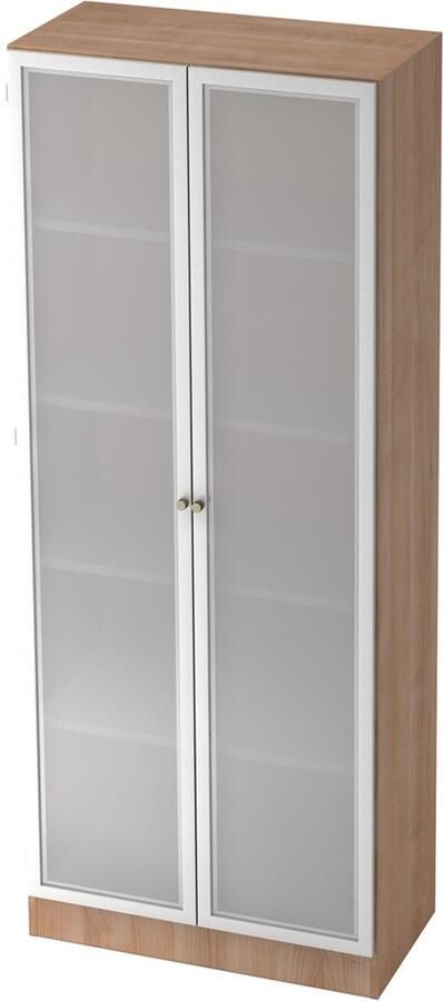 Hjh OFFICE PRO Wandkast Walnoot Zilver 80 x 42 x 200 4 cm Signa K 6100G SG