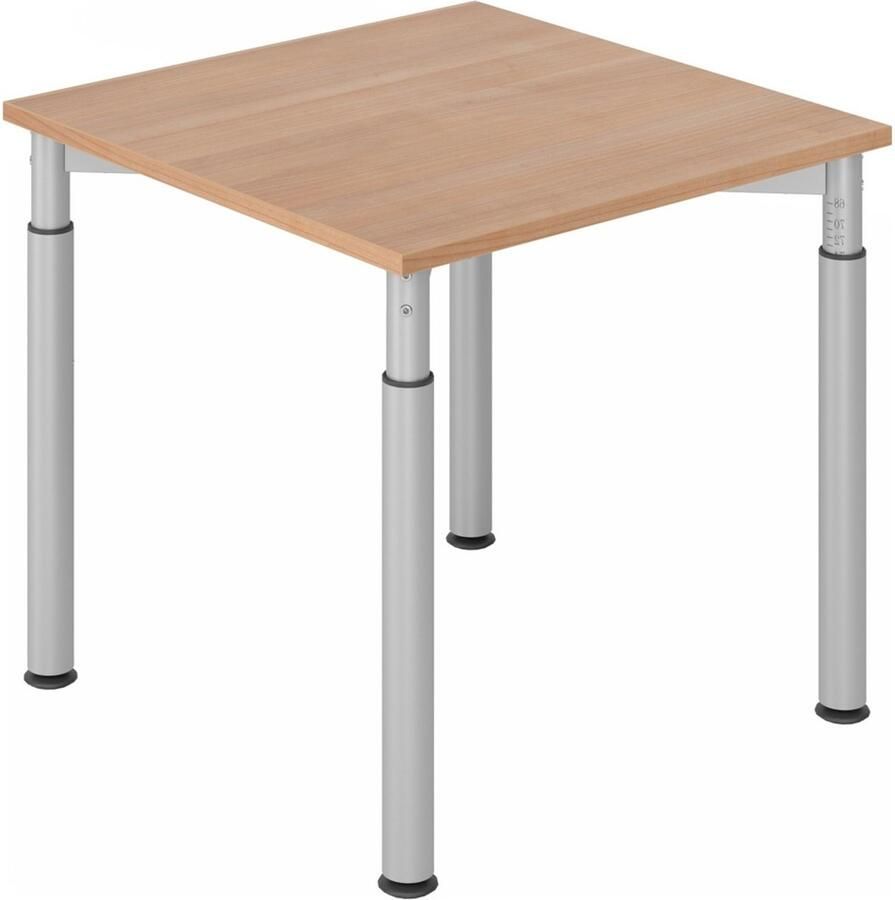 Hjh OFFICE PRO YAMA 8 S Bureau 80 x 80 Tafelhoogte I In hoogte verstelbaar Essen-Eik Zilver