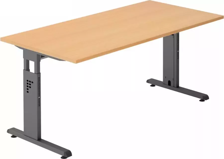 Hjh OFFICE PRO MEGA 16 G Bureau 160 x 80 Tafelhoogte I In hoogte verstelbaar Beuken Grafiet