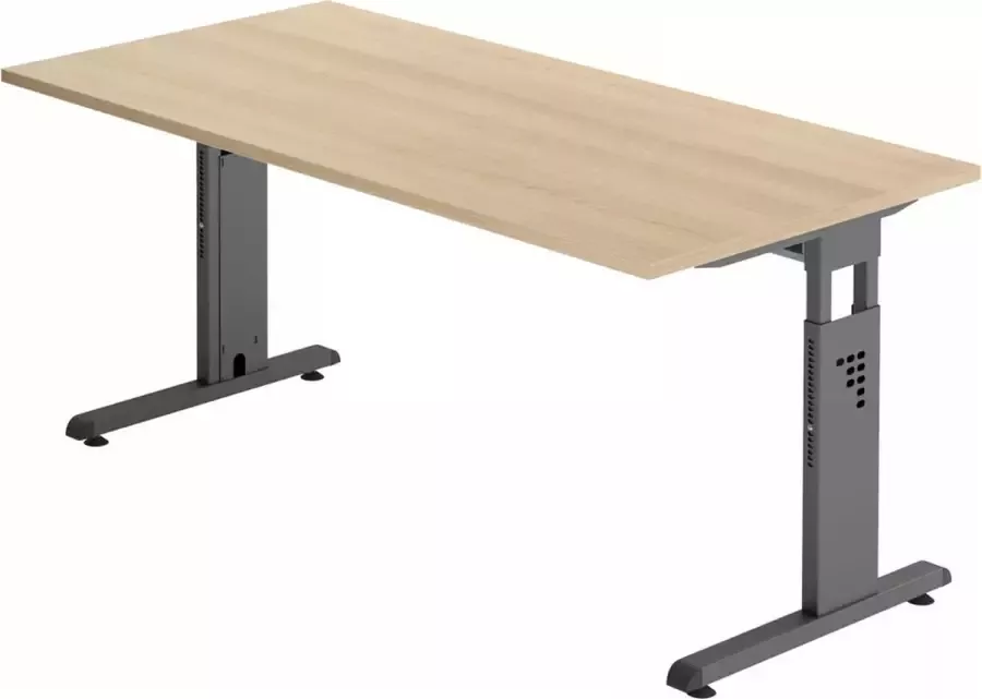 Hjh OFFICE PRO MEGA 16 G Bureau 160 x 80 Tafelhoogte I In hoogte verstelbaar Eiken Grafiet