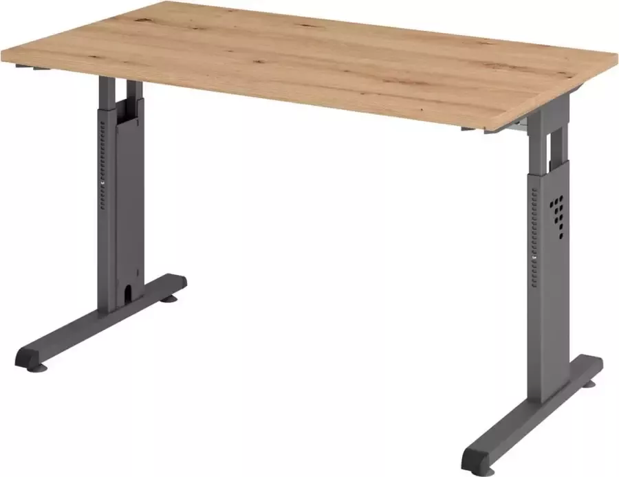 Hjh OFFICE PRO MEGA 612 G Bureau Tafelhoogte I In hoogte verstelbaar Kleur Grafiet 120 x 67