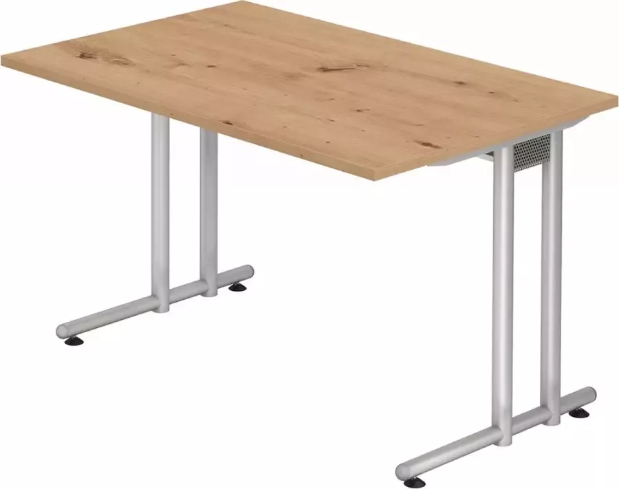 Hjh OFFICE PRO NANO 12 S Bureau 120x80 Essen-Eik Zilver