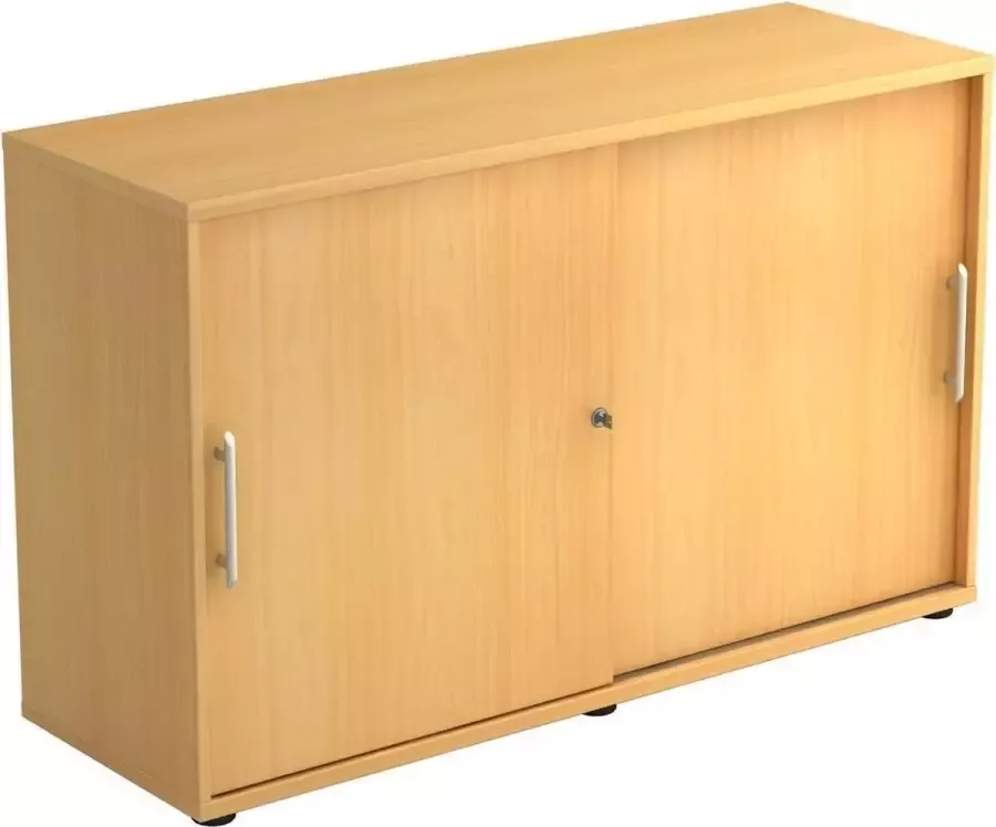 Hjh OFFICE PRO Schuifdeurkast Beuken 120 x 40 x 74 8 cm Beta 1752S