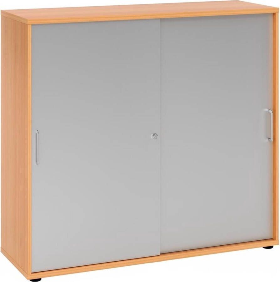 Hjh OFFICE PRO Schuifdeurkast Esdoorn 120 x 40 x 110 cm Beta 1753S
