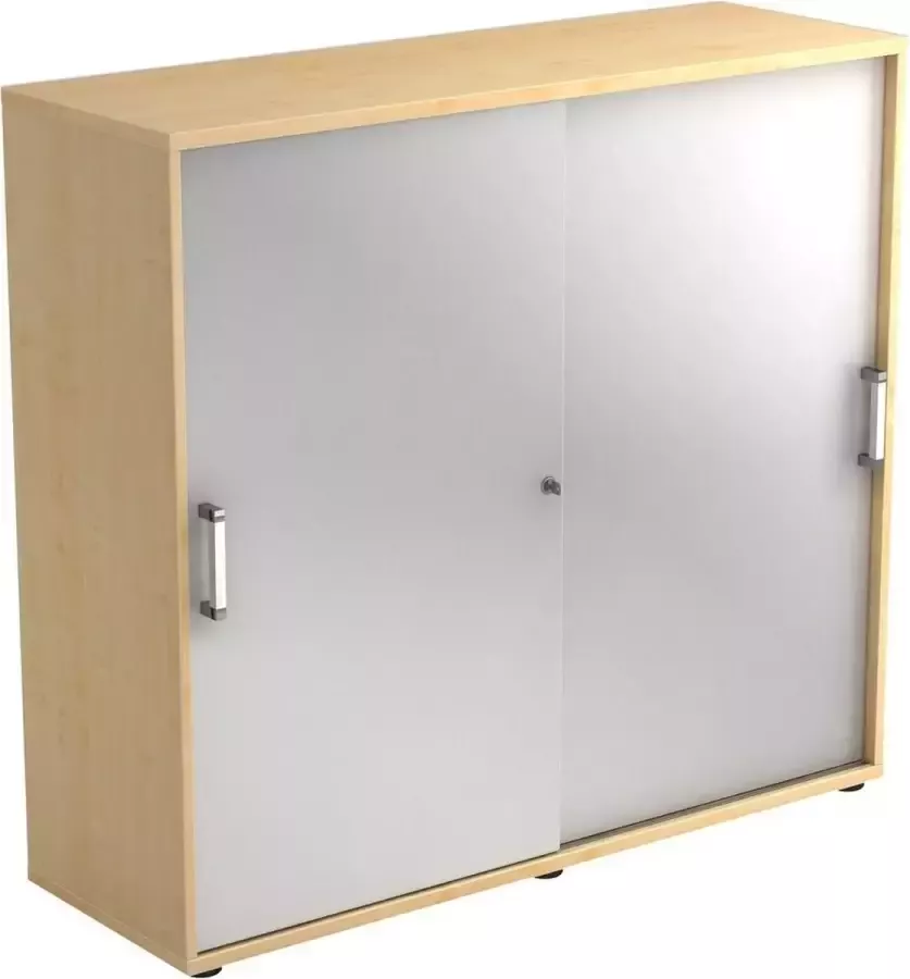 Hjh OFFICE PRO Schuifdeurkast Esdoorn Zilver 120 x 40 x 110 cm Beta 1753S