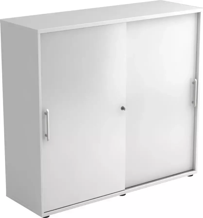 Hjh OFFICE PRO Schuifdeurkast Wit 120 x 40 x 110 cm Beta 1753S