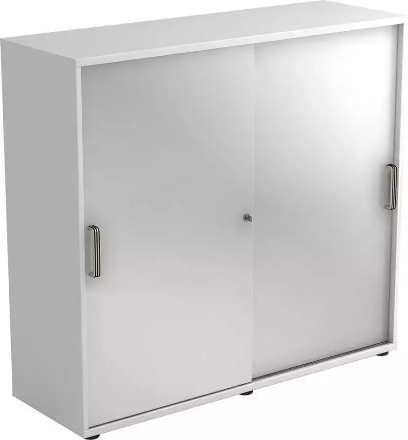 Hjh OFFICE PRO Schuifdeurkast Wit Zilver 120 x 40 x 110 cm Beta 1753S