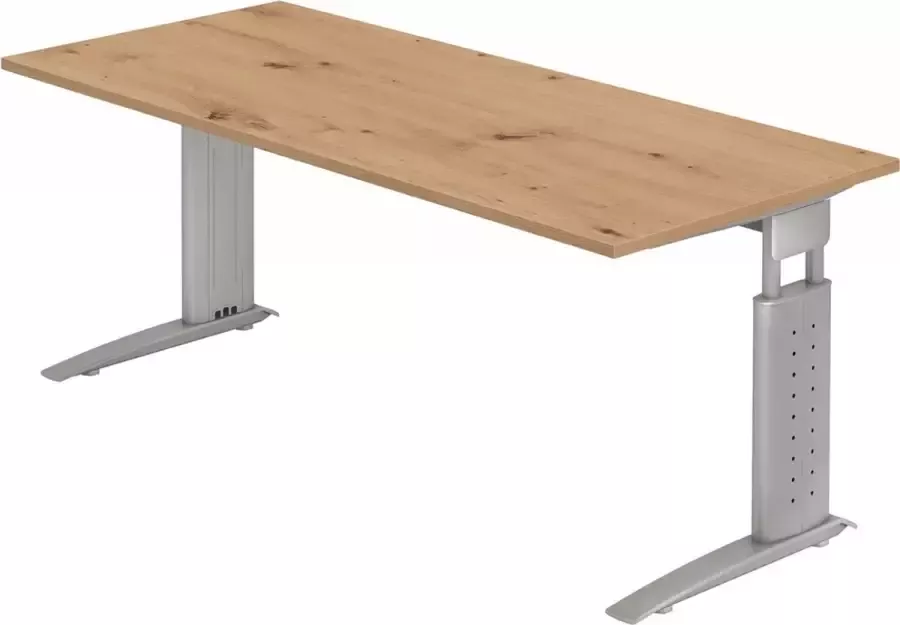 Hjh OFFICE PRO UNDA 19 S Bureau 180 x 80 Tafelhoogte I In hoogte verstelbaar Essen-Eik Zilver