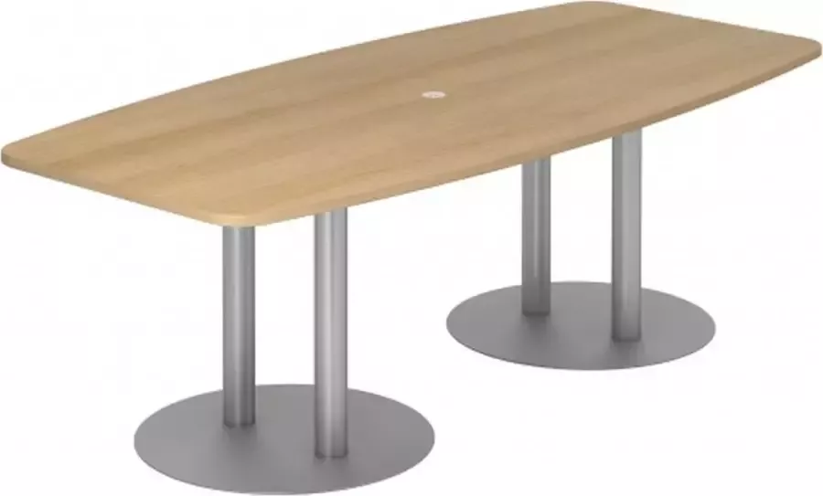 Hjh OFFICE PRO Vergadertafel Eik zilver 220 x 83-103 x 72-74 cm Karat S 22 S