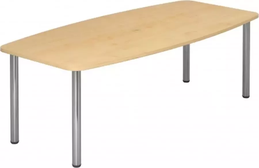 Hjh OFFICE PRO Vergadertafel Esdoorn Chroom 220 x 83-103 x 72-74 cm Karat 22 C