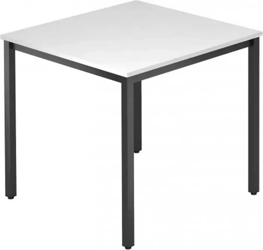 Hjh OFFICE PRO Vergadertafel Wit 80 x 80 cm Doran Dq08 D