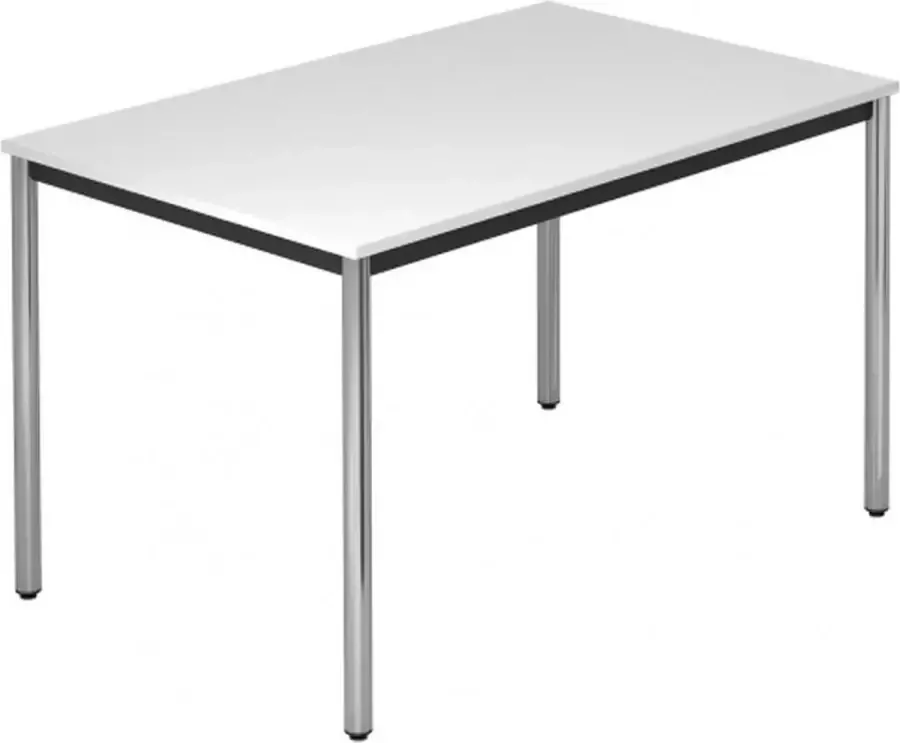 Hjh OFFICE PRO Vergadertafel Wit Chroom 120 x 80 cm Doran Dr12 C
