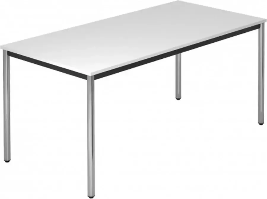Hjh OFFICE PRO Vergadertafel Wit Chroom 160 x 80 cm Doran Dr16 C
