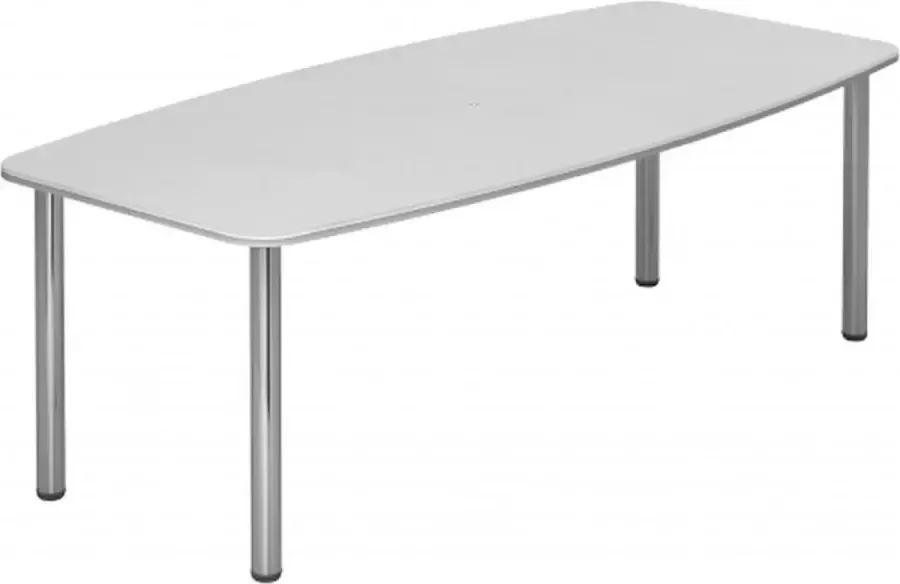 Hjh OFFICE PRO Vergadertafel Wit Chroom 220 x 83-103 x 72-74 cm Karat 22 C