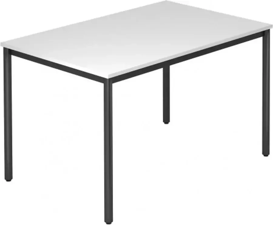 Hjh OFFICE PRO Vergadertafel Wit Zwart 120 x 80 cm Doran Dr12 D