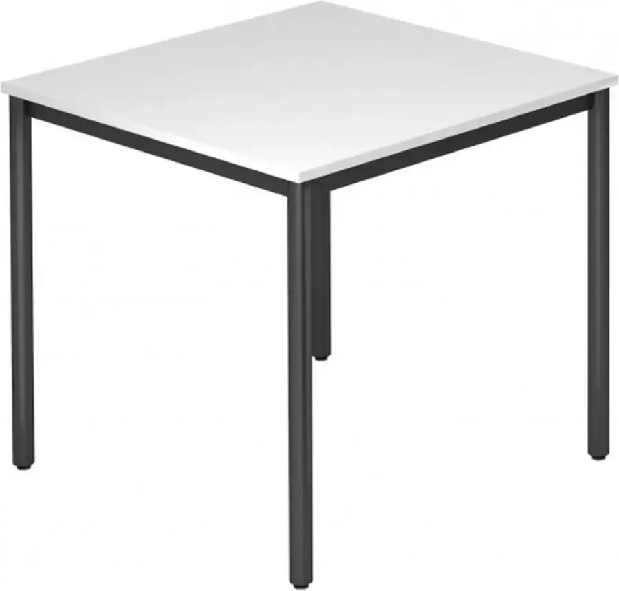Hjh OFFICE PRO Vergadertafel Wit Zwart 80 x 80 cm Doran Dr08 D