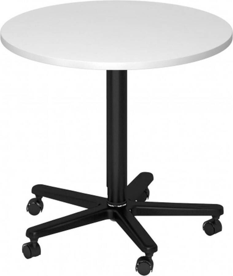 Hjh OFFICE PRO Vergadertafel Wit Zwart ├ÿ 80 x 72-114 cm Bistro 80R D