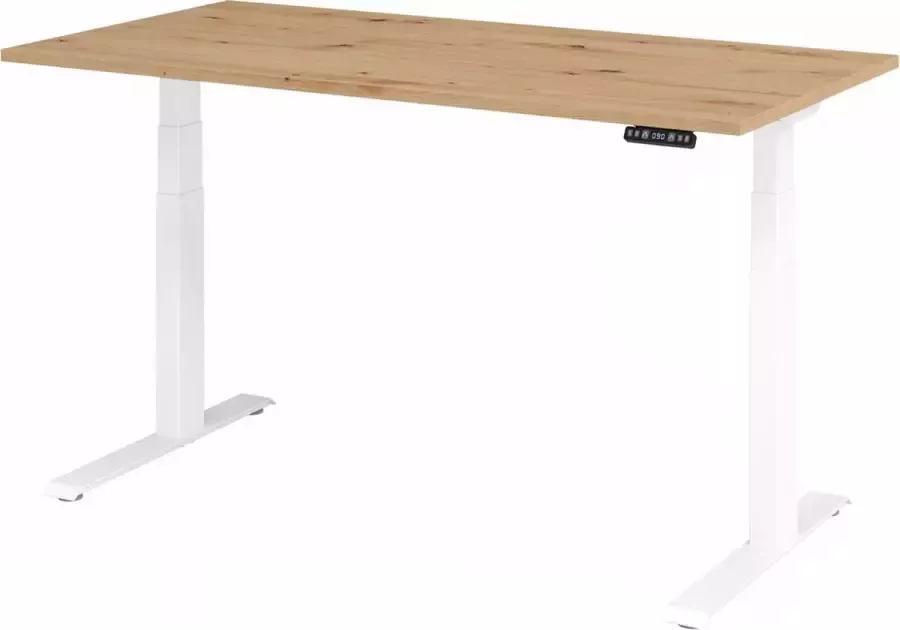 Hjh OFFICE PRO XDKB 16 W 160x80 Bureau elektrisch in hoogte verstelbaar 160 x 80 Knoestige Eiken Tafelhoogte I Elektrisch in hoogte verstelbaar