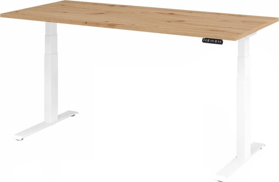 Hjh OFFICE PRO XDKB 19 W 180x80 Bureau elektrisch in hoogte verstelbaar. 180 x 80 Knoestige Eiken Tafelhoogte I Elektrisch in hoogte verstelbaar