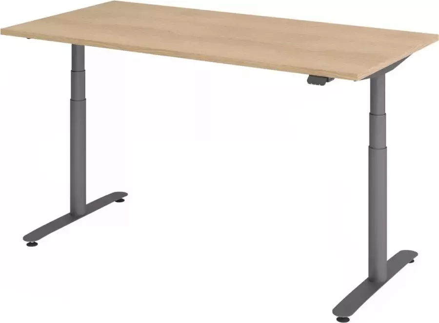 Hjh OFFICE PRO XDLR 16 G 160x80 Bureau elektrisch in hoogte verstelbaar 160 x 80 Eiken Tafelhoogte I Elektrisch in hoogte verstelbaar